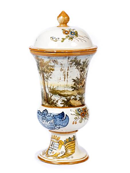 Appraisal: An Italian maiolica style covered vase height in