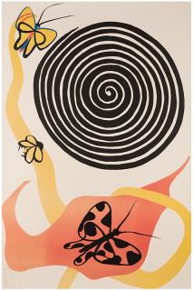 Appraisal: Calder Alexander Butterflies and Swirls Lithograph in colors Signed in