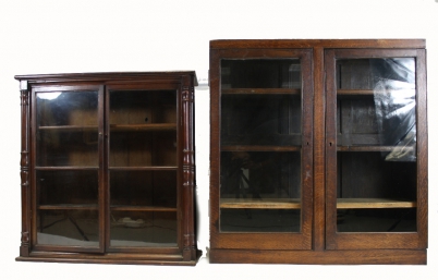 Appraisal: Victorian Oak Floor Standing Bookcase with similar Mahogany Book Case