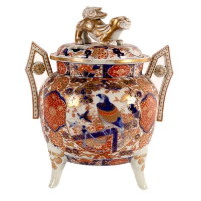 Appraisal: A Japanese Imari censer and cover the pierced cover with