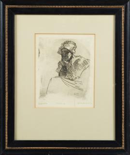 Appraisal: Ellsworth Woodward American New Orleans - Marie etching monogrammed titled