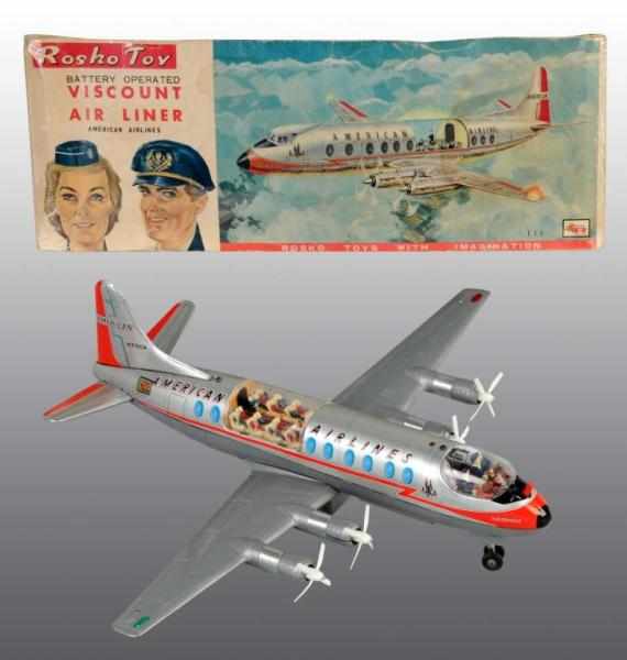 Appraisal: Tin Viscount Air Liner Airplane Battery-Op Toy Description Japanese Working