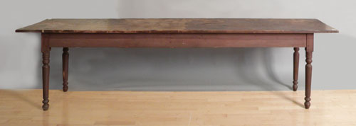 Appraisal: Red painted harvest table th c h w d