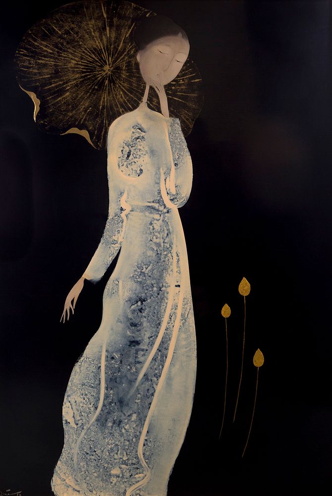 Appraisal: DINH QUAN VIETNAMESE B DINH QUAN VIETNAMESE B Standing Woman