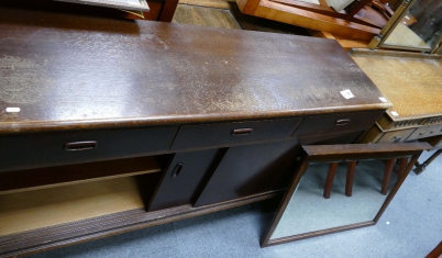 Appraisal: Oak dressing table Queen Anne legged sideboard and oak framed