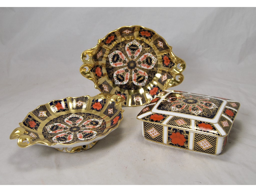 Appraisal: Royal Crown Derby Imari square trinket box and cover patt