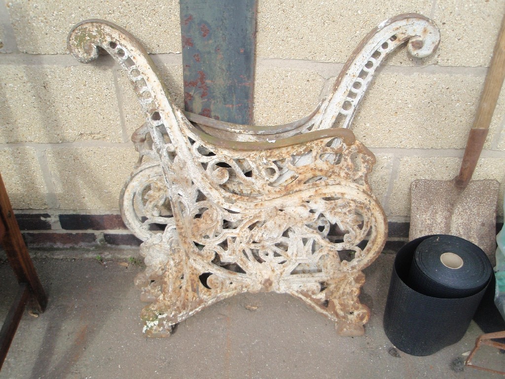 Appraisal: A pair of Victorian cast iron bench ends