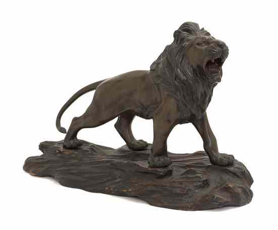 Appraisal: A Japanese Bronze Statue of a Lion Meiji Period depicted