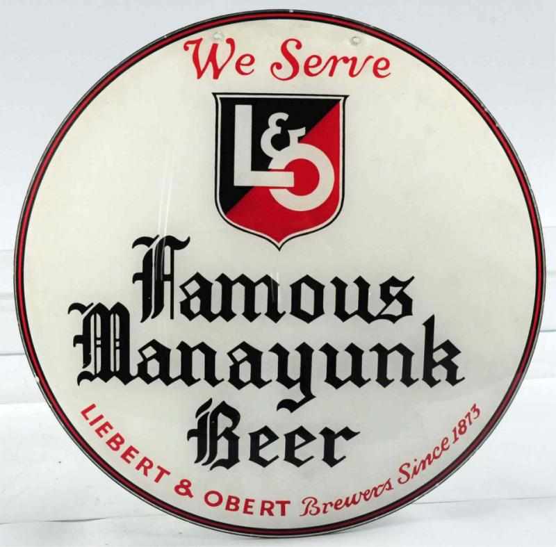 Appraisal: Famous Manayunk Beer Reverse Glass Globe Lens Gillco lens only