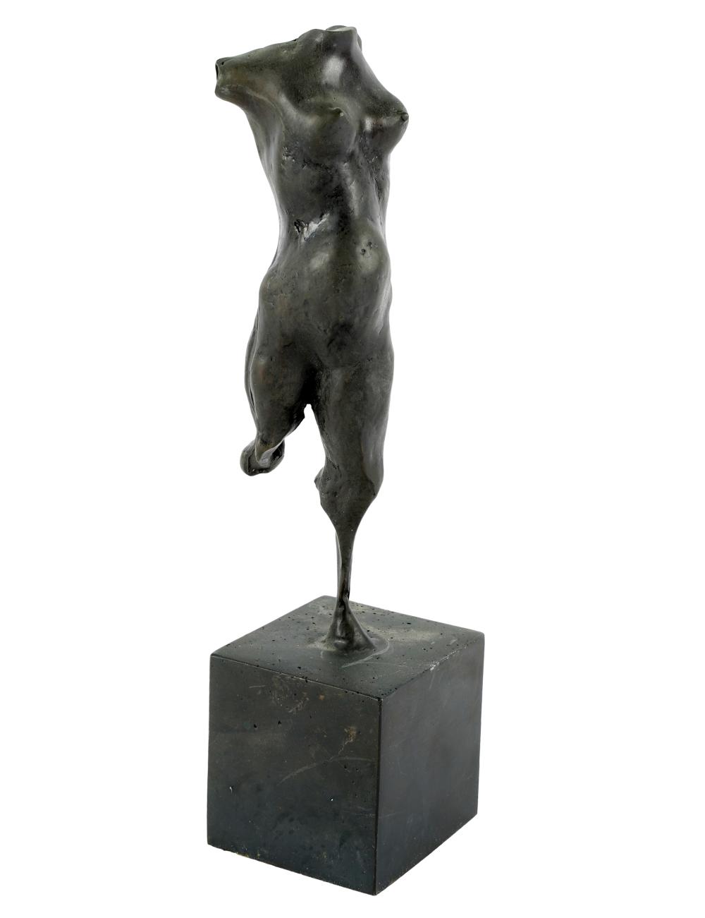 Appraisal: TH CENTURY FIGUREbronze mounted to metal plinth unsigned overall inches