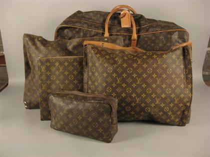 Appraisal: Louis Vuitton large flat travel duffel bag s In signature