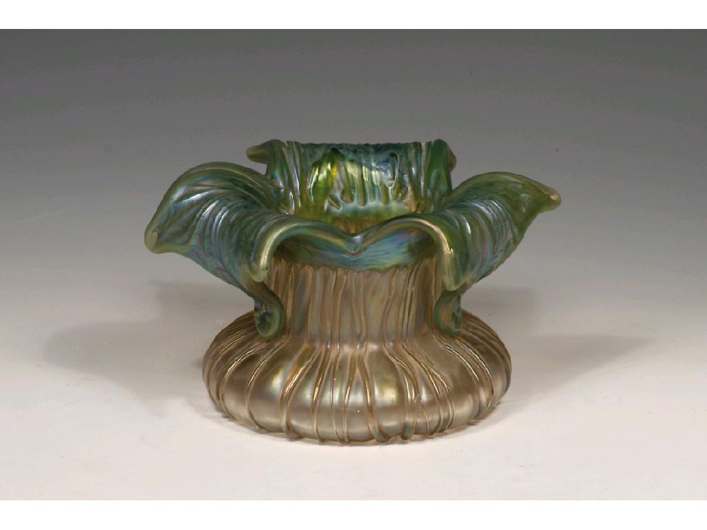 Appraisal: AN ART NOUVEAU LOETZ STYLE VASE with three scrolling foliate