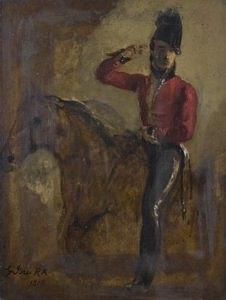 Appraisal: George Jones RA Portrait of an Officer on Horsebacksigned and