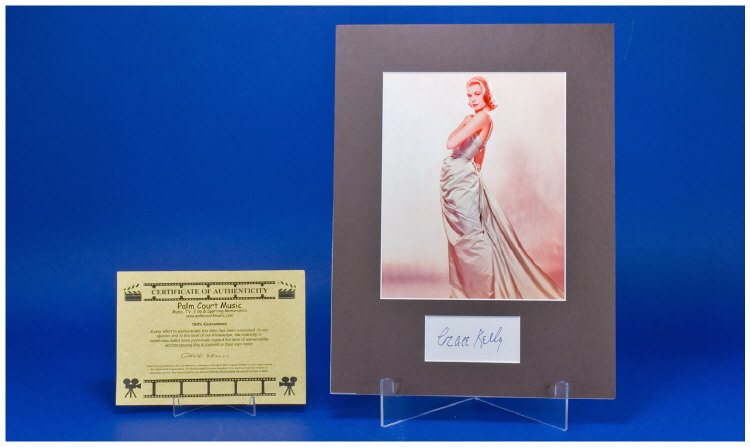 Appraisal: Grace Kelly Signed Montage Photo And Signature With Certificate Of