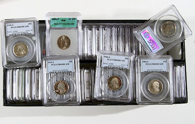 Appraisal: Proof Washington Quarters slabbed modern proof Washington quarters Condition Please