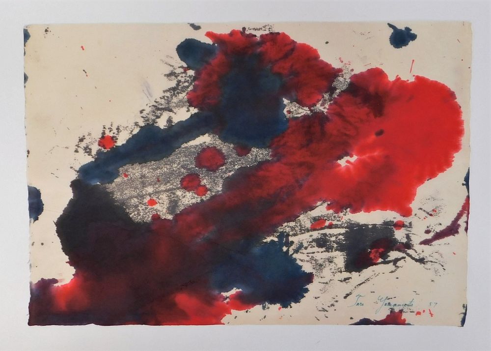 Appraisal: Taro Yamamoto Abstract Expressionist WC Painting Taro Yamamoto California Connecticut