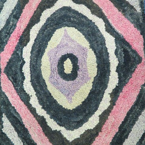 Appraisal: Antique Hooked Rugs largest is a X with geometric eye