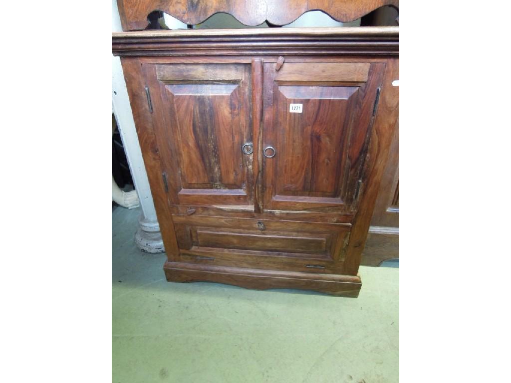 Appraisal: An Eastern hardwood side cupboard enclosed by a pair of