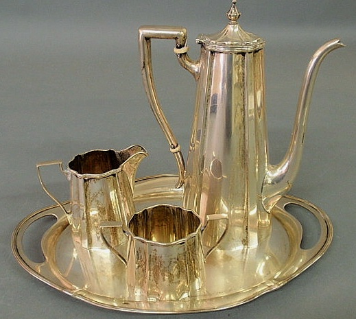 Appraisal: Black Starr Frost sterling silver three-piece coffee service coffeepot h