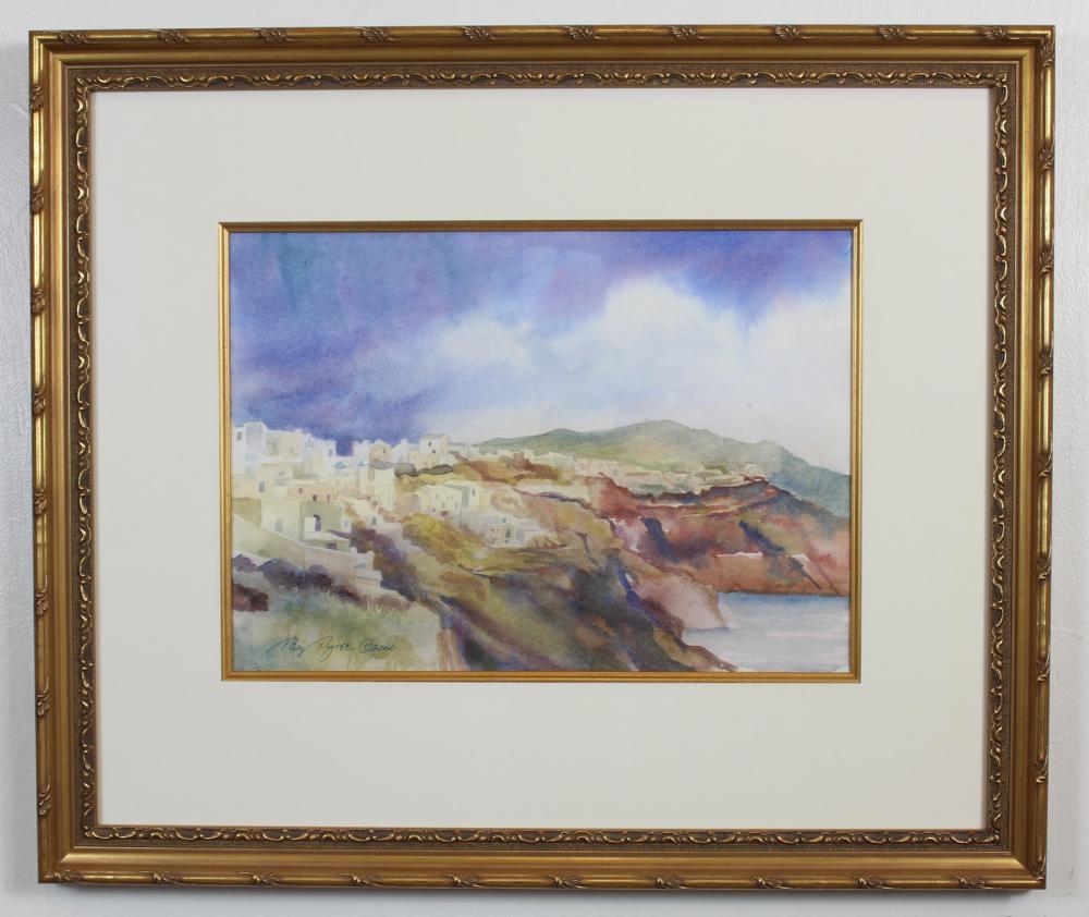 Appraisal: TONI TYREE Oregon st century watercolor on paper Mediterranean village