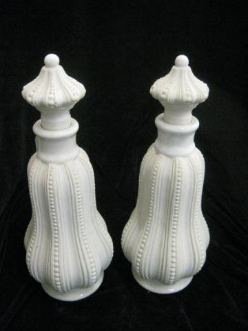 Appraisal: Pair of Victorian Pottery Decanters parian finish