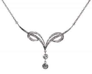 Appraisal: Diamond and k white gold lavaliere necklace Diamond and k