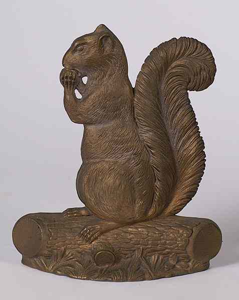 Appraisal: Cast Iron Squirrel Doorstop American A painted cast iron door