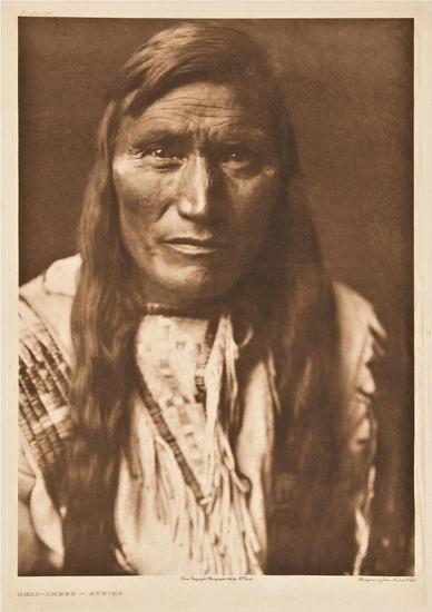 Appraisal: Edward S Curtis - Group of photogravures photographs Hollow Horn