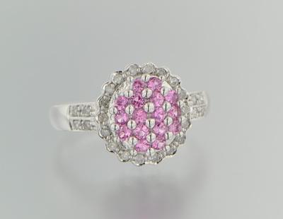 Appraisal: A Ladies' Pink Sapphire and Diamond Ring k white gold