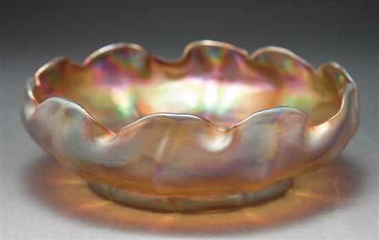 Appraisal: Tiffany favrile glass bowl first quarter- th century with scalloped