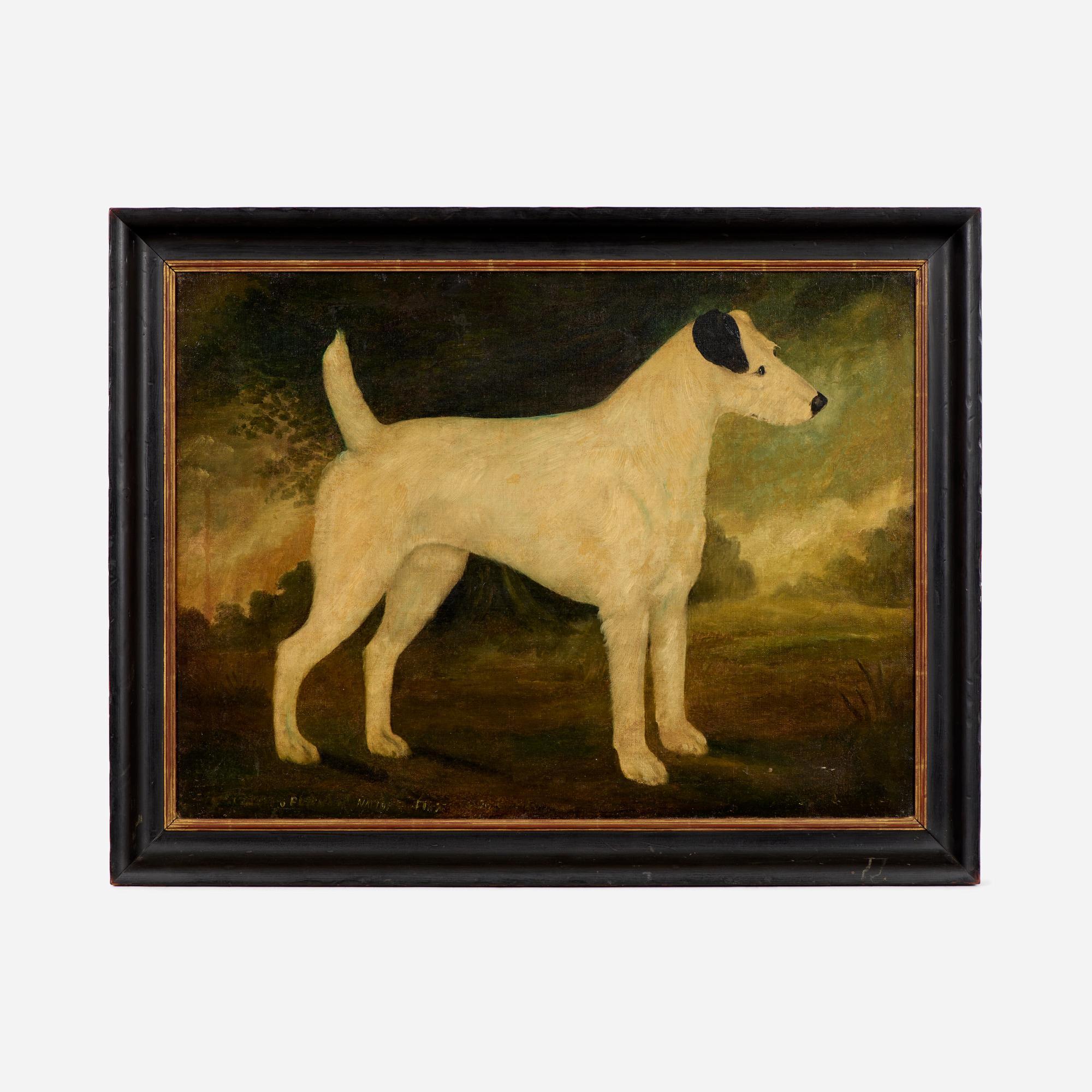 Appraisal: TERRIER OIL ON CANVAS ENGLISH SCHOOL TH C A handsome