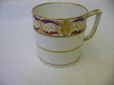 Appraisal: A DERBY PORCELAIN TANKARD with squared loop handle the rim