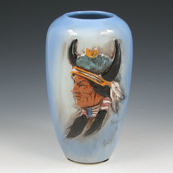 Appraisal: Wisecarver Native American Indian Strong Bull Vase Rick Wisecarver Native