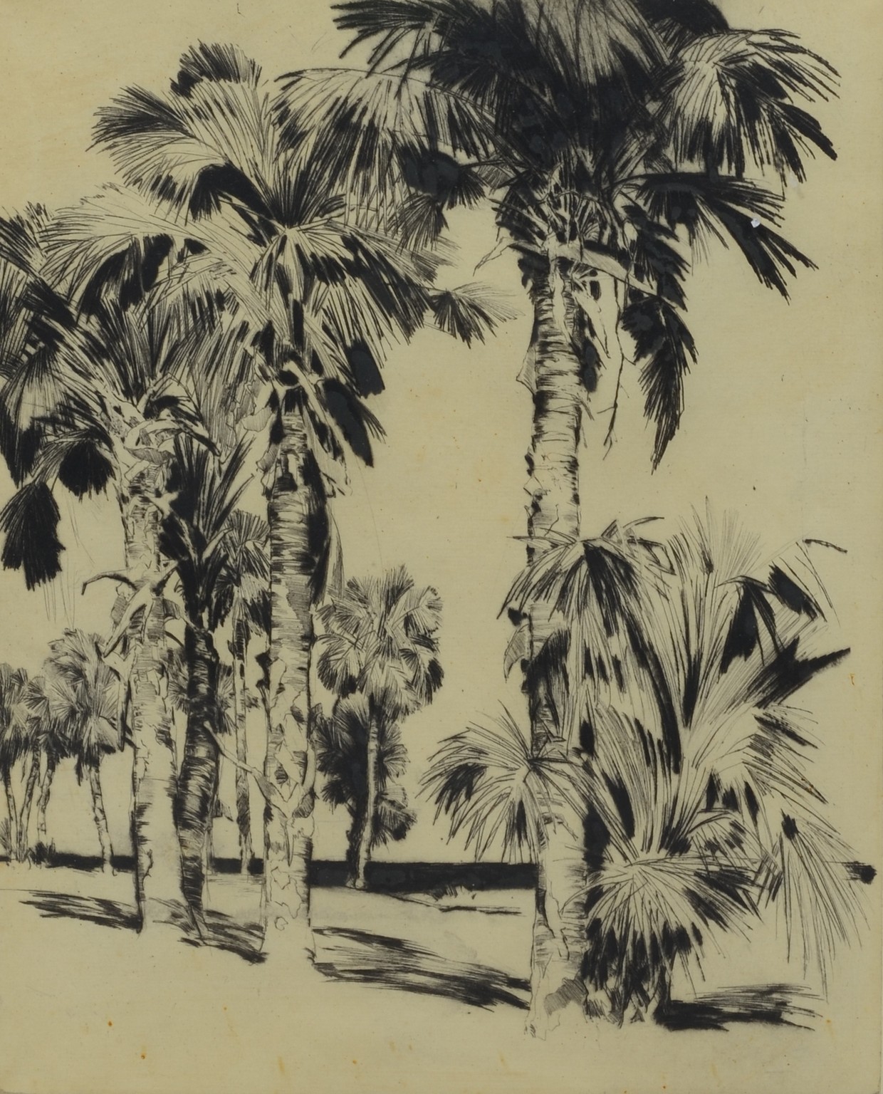 Appraisal: Alfred Hutty American - etching Palm Trees pencil signed lower