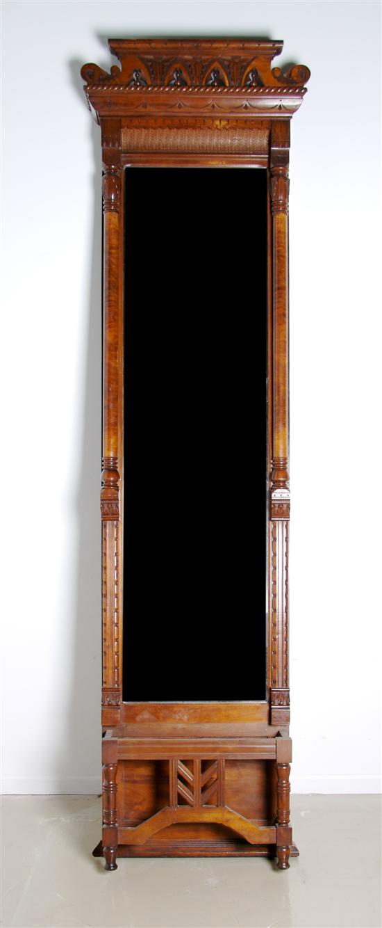 Appraisal: An Eastlake Walnut Pier Mirror Height x width x depth