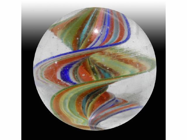 Appraisal: Triple Twist Swirl Marble Description Naked triple twist ribbon Red