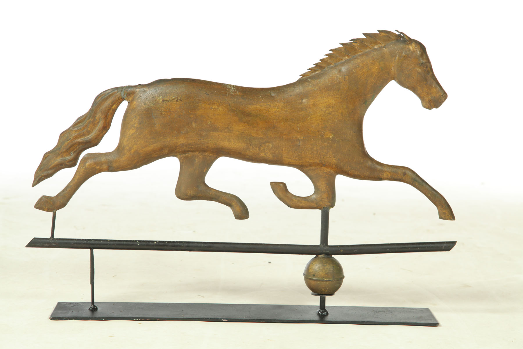 Appraisal: WEATHERVANE American late th century copper Full-bodied trotter with old