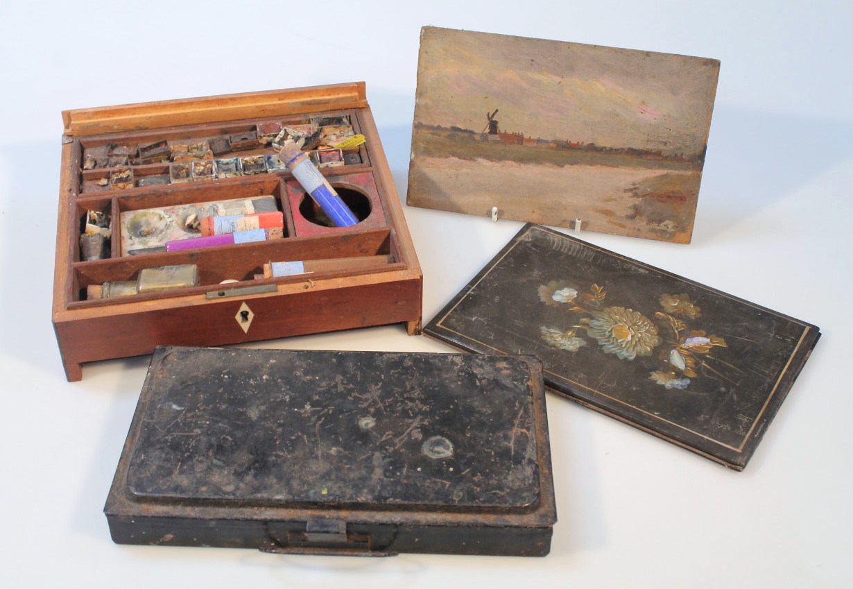 Appraisal: A late thC early thC part artist's box in a