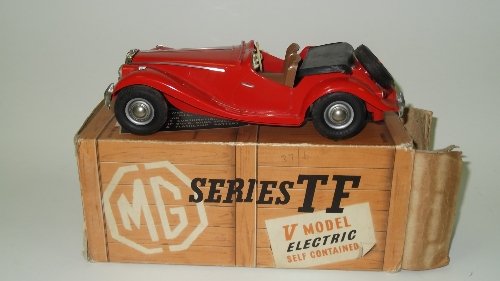 Appraisal: A V model battery operated MG TF racing car in