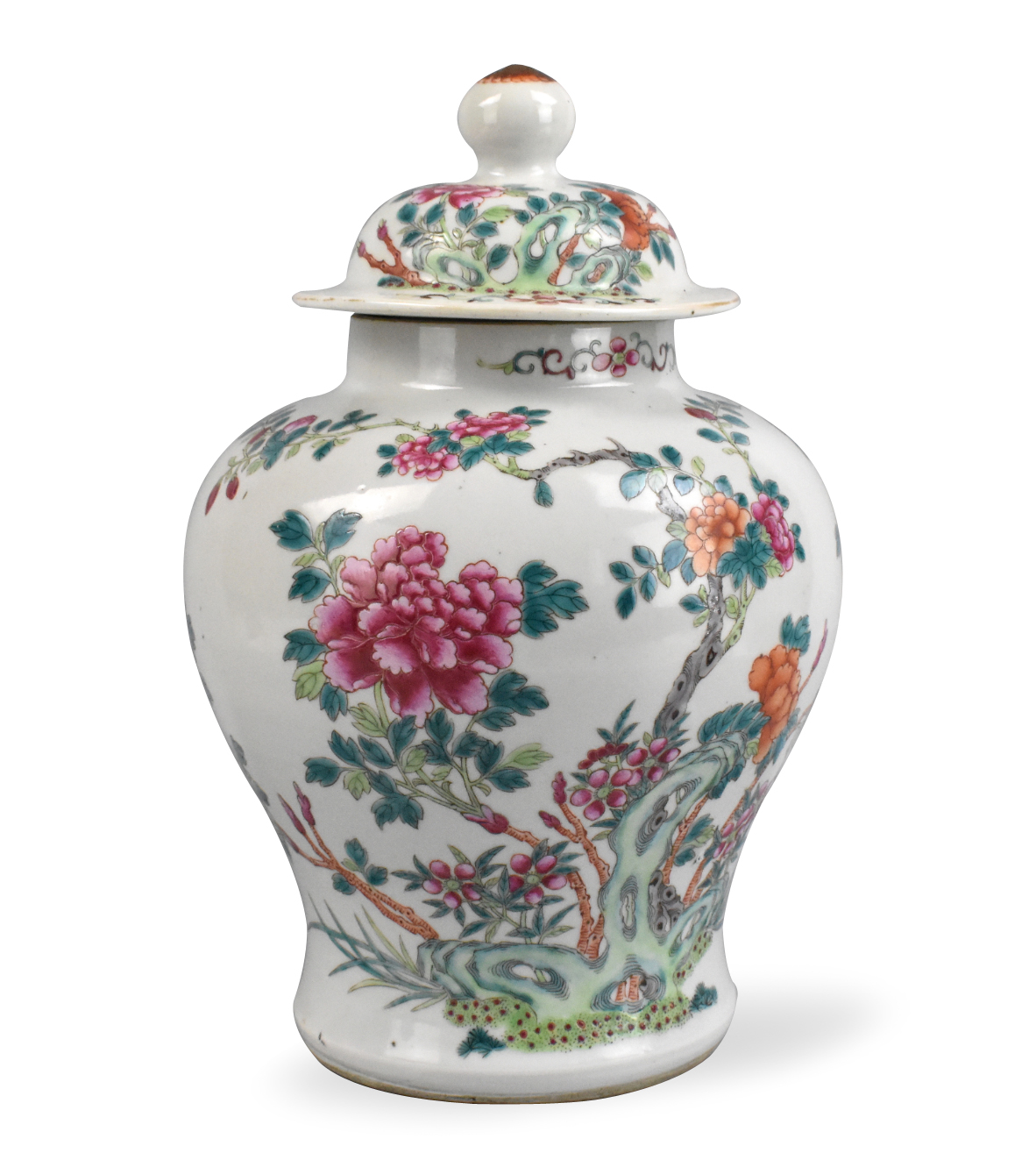 Appraisal: A Chinese famille rose jar with cover From a wide