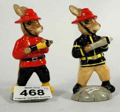 Appraisal: Royal Doulton Bunnykins Figures Fireman DB and American Firefighter DB