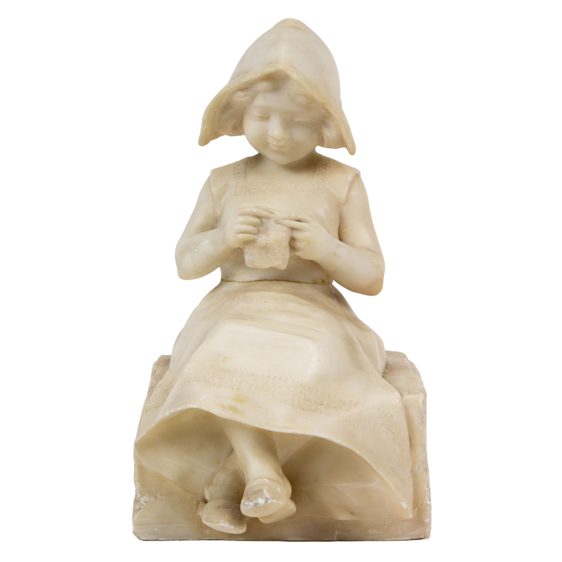 Appraisal: CONTINENTAL ALABASTER FIGURE OF A DUTCH GIRL Continental alabaster figure