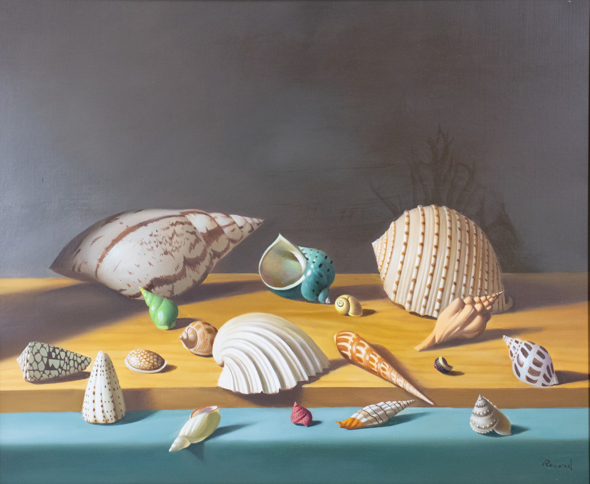 Appraisal: FERNAND RENARD FRENCH - Still life with shells Oil on