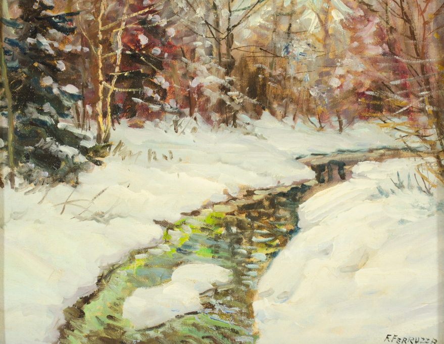 Appraisal: FRANK FERRUZZA OIL ON BOARD New Jersey Massachusetts - Winter