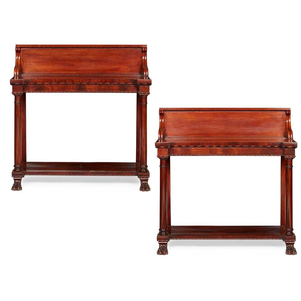 Appraisal: PAIR OF WILLIAM IV MAHOGANY HALL TABLES EARLY TH CENTURY