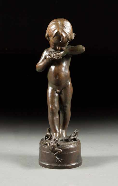 Appraisal: Edward Berge American - ''Frog Baby'' fountain bronze modeled as