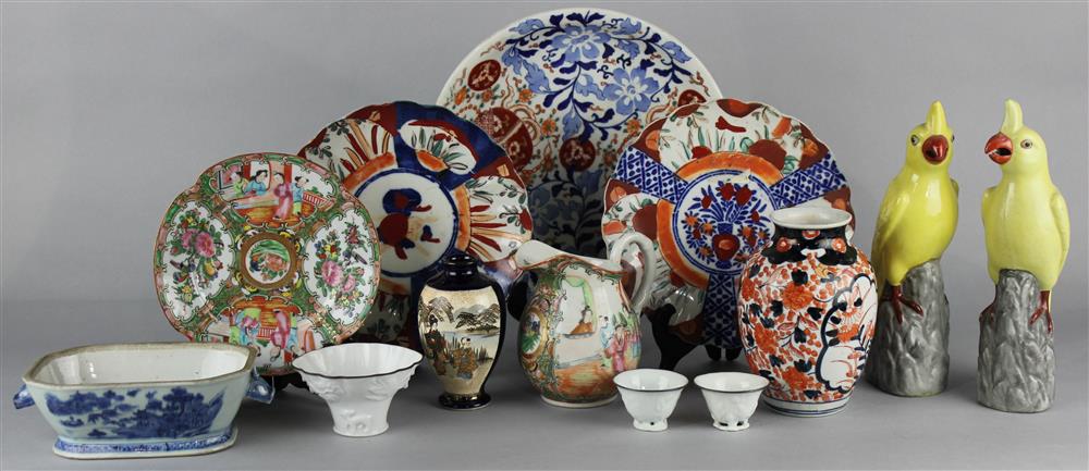 Appraisal: THIRTEEN ASSORTED ASIAN CERAMIC OBJECTS including Chinese export models of