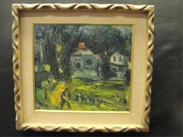 Appraisal: KOPMAN Benjamin Oil On Canvas Village Scene Signed lower right