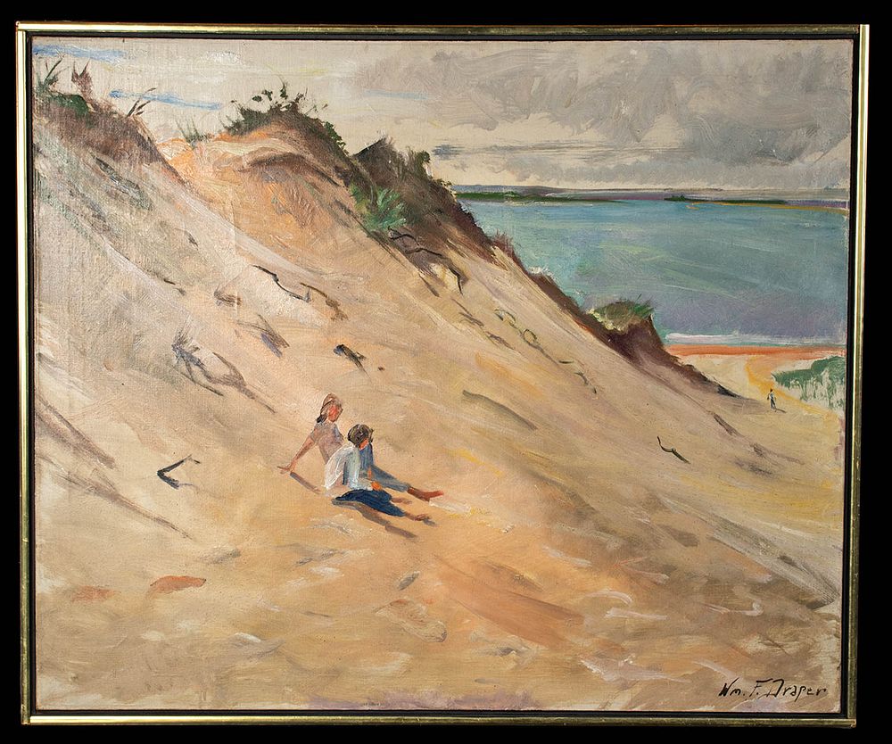 Appraisal: Framed William Draper Painting - Beach Scene William Franklin Draper