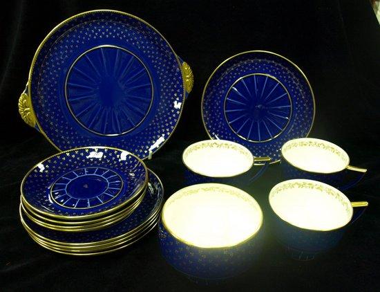 Appraisal: A Mintons part tea set of cobalt blue with gilt